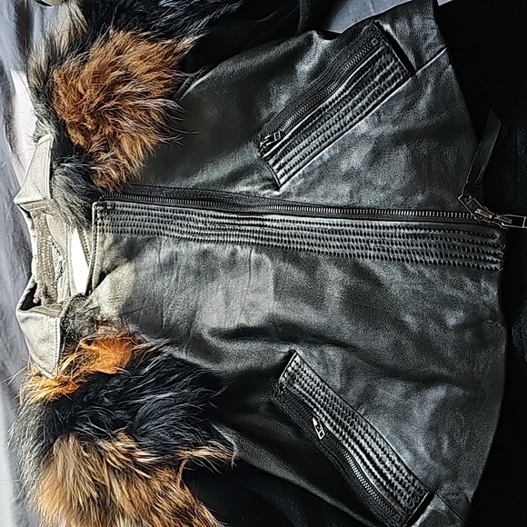 Runway leather and fur jacket - Picture 5 of 6